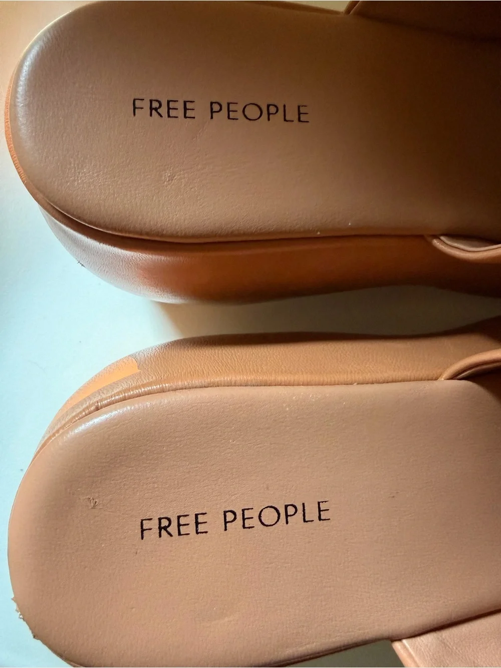 Free People Mila Minimal Wedge In Vachetta